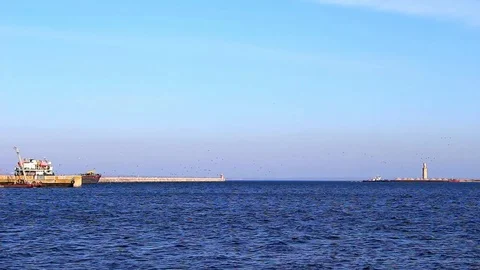 Two vessels are in different directions Video stock 70785895