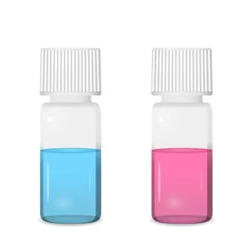 Two vials with colored solutions Stock-Illustration