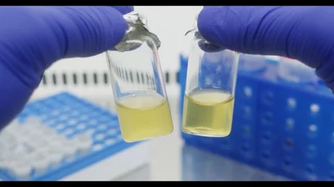 Two vials with liquids Stock Footage 308245245