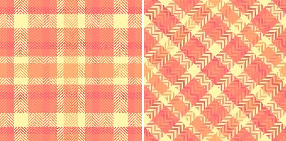 Two vibrant pastel plaid patterns, perfect for textile design, wallpaper, o.. Stock Illustration