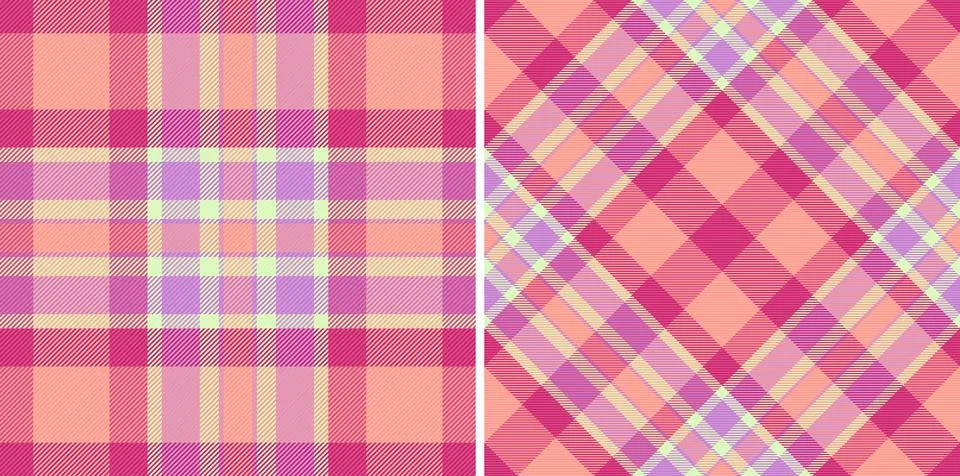 Two vibrant plaid patterns offer versatile design options. The colorful, text Stock Illustration