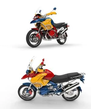 Two Vibrant Race Bikes Stock Illustration