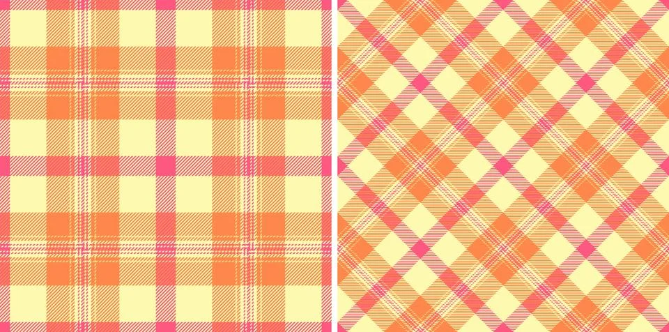 Two vibrant, seamless plaid patterns offer versatility for textile design, ba Stock Illustration