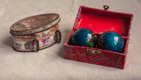 Two vintage boxes Stock Photos