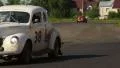 Two vintage cars Ford Coupe, Chevrolet Fangio on the drivevway HD Footage