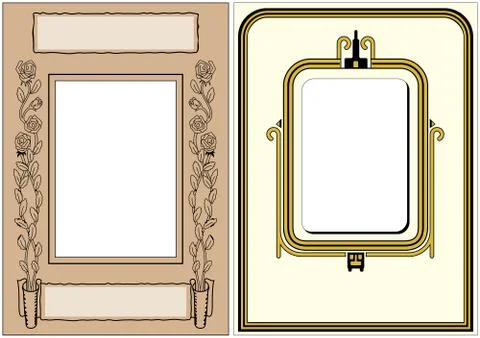 Two Vintage Photo Frames 스톡 일러스트