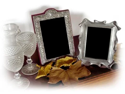 Two vintage photo frames Stock Photos