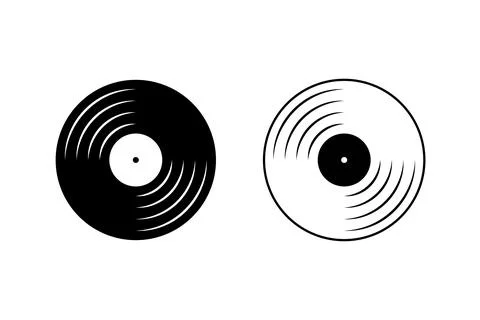 Two Vinyl Records Side by Side. Stock Illustration