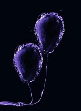 Two Violet Water Balloons Stock Illustration