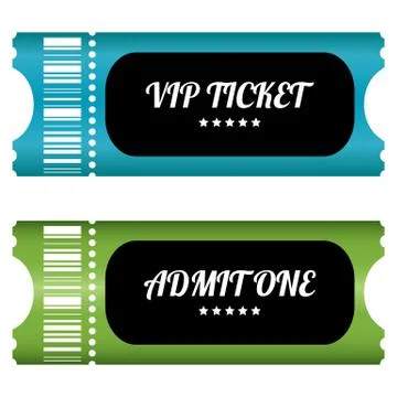 Two vip tickets with special design Stock Illustration