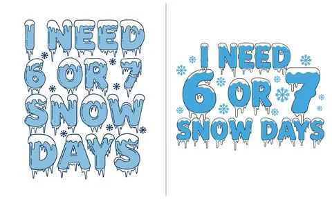 Two visually appealing graphic designs displaying the phrase i need 6 or 7 .. Illustrazione stock