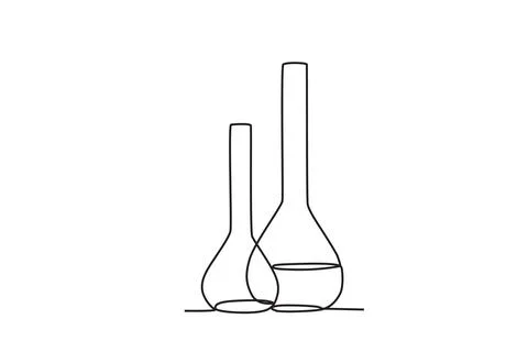 Two volumetric flasks Stock Illustration