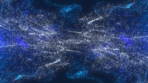 Two vortices of particles seeping through each other Stock Footage 252821898