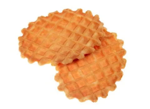 Two waffle cookies Stock Photos