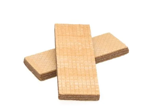 Two waffles on white background Stock Photos