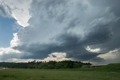 Two wall clouds rotating around each other Stock Photos