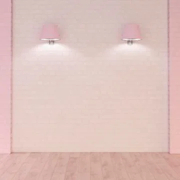 Two wall lamps, 3d rendering Ilustración de archivo