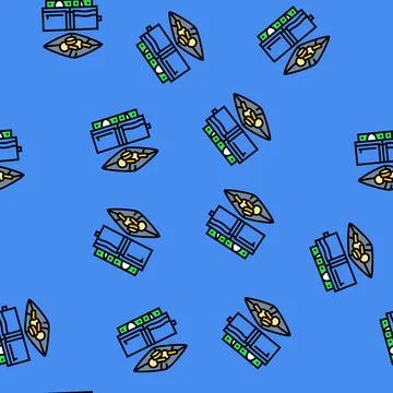 Two wallets one full, one nearly empty vector seamless pattern Stock Illustration