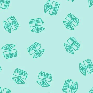 Two wallets one full, one nearly empty line seamless pattern イラスト素材