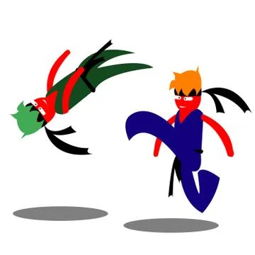 Two warrior in fighting Illustrazione stock