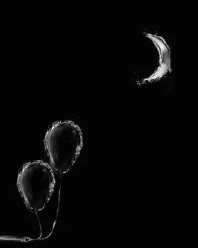 Two Water Balloons in Moonlight Stock Illustration