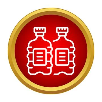 Two water bottles icon for hydration and refreshment Stock Illustration