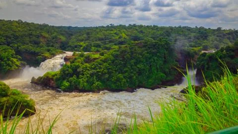 Two water falls into single frame Stock-Fotos