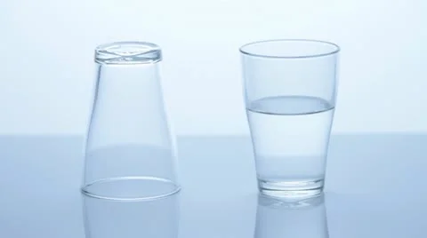 Two water glasses upside down. Stock Footage 11606349