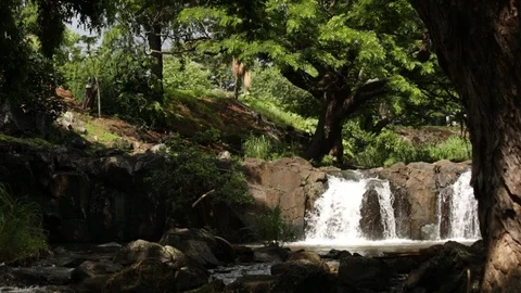 Two Waterfalls Stock Footage 104828531