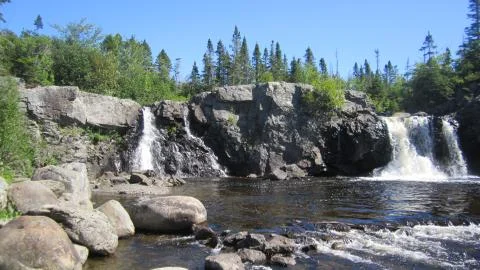 Two Waterfalls 스톡 사진