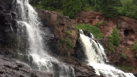 Two Waterfalls in Slow Motion 스톡 동영상 78517967