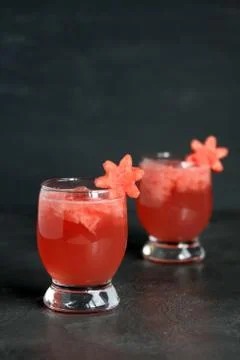 Two Watermelon drinks Stock Photos