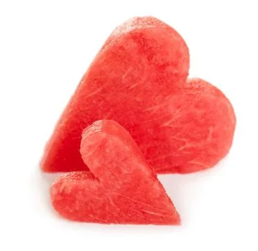Two watermelon hearts Stock Photos