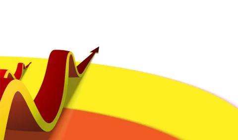 Two wavy arrows go up the color strips Stock Illustration