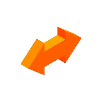 Two way arrow isometric 3d icon Stock Illustration