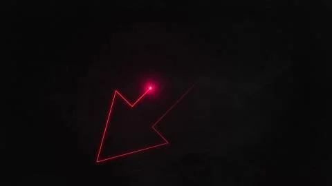Two-way arrow in red laser effect with ray mp4 video Stock Illustration