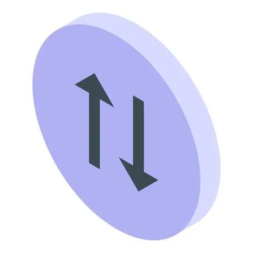 Two way arrows showing data transfer in isometric style Stock Illustration