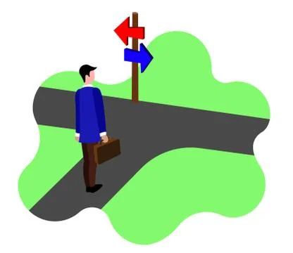 Two way choices flat vector Stock Illustration