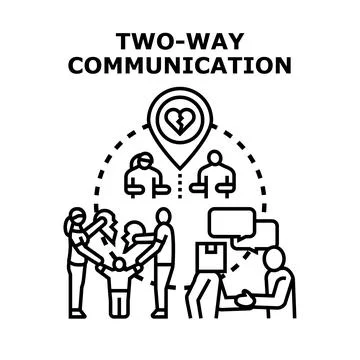 Two way communication concept resolving conflict relationships Stock Illustration