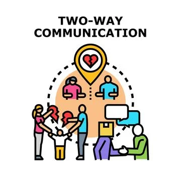 Two way communication concept resolving conflict relationships Illustrazione stock