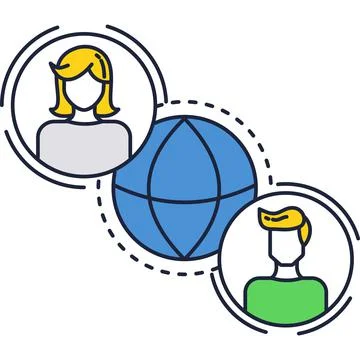 Two way communication vector flat icon isolated Stock Illustration