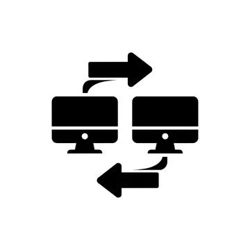 Two-Way Computer Network Communication Icon Stock Illustration