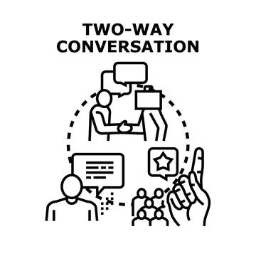 Two way conversation and communication with audience Stock Illustration