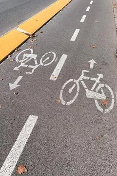 Two-way cycle path Stock Photos