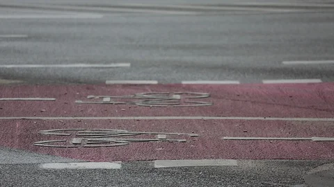 Two way cycle track Stock Footage 90442691