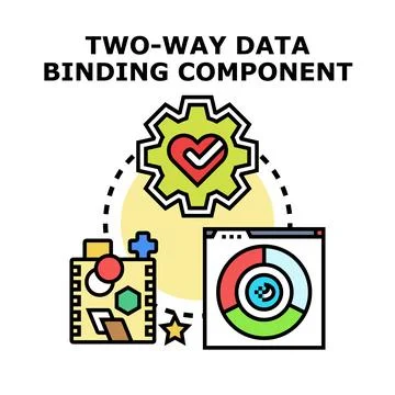 Two way data binding component concept Stock Illustration