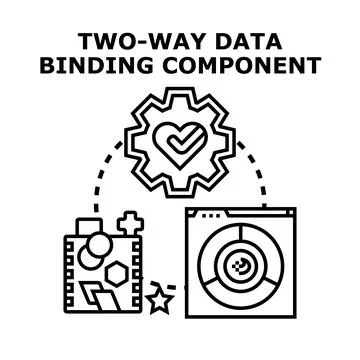 Two way data binding component concept Stock-Illustration