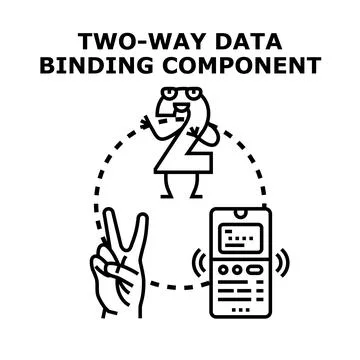 Two way data binding component connecting mobile application Stock Illustration