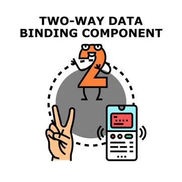 Two way data binding component connecting mobile application Stock Illustration