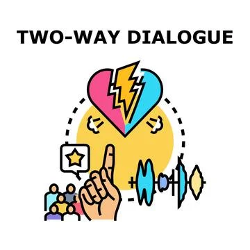 Two way dialogue solving communication conflict problem Stock Illustration
